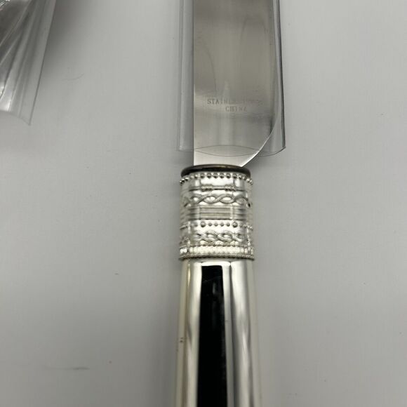 Auth Wedgwood Silver Plated Cake Knife & Server Set Vera Wang WITH LOVE Wedding‎ - Picture 4 of 16